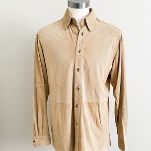 VINTAGE BRIONI suede button up over shirt